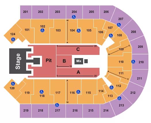 Denny Sanford Premier Center Seating Chart